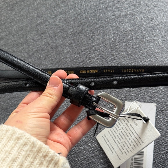 Gavazzeni Leather Women’s Gloriosa Sleek Black Belt Made In Italy - Picture 5 of 6